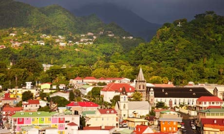 Small Island and green energy : Roseau under stormy skies, Dominica, Leeward Islands, West Indies
