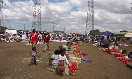 MDG : Mark in Zambia : Outside Soveto market in Sout Africa