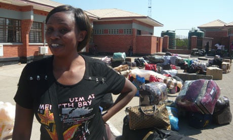 MDG : Zambia : Business woman Violette trading clothes from South Africa to Zambia