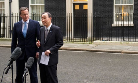 MDG : David Cameron with Ban Ki-moon 