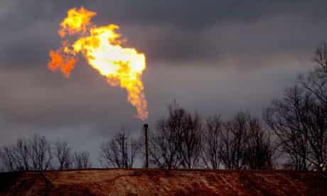 Leo blog : A gas flare burns at a fracking site in rural Bradford County Pennsylvania