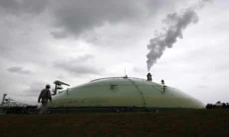 Japan give up on nuclear energy : liquefied natural gas (LNG) tank at Tokyo Gas Co Sodegaura plant