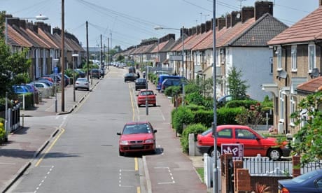 Typical street with paved front garden on the Becontree estate