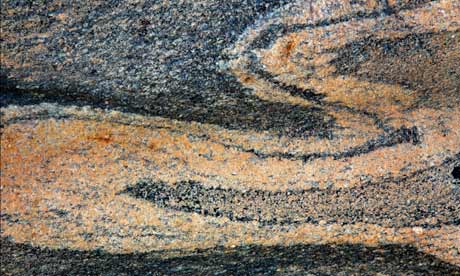 Detail of basalt, a volcanic rock found on Heart mountain, Uummannaq, North-Greenland, Greenland