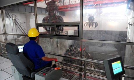  incinerator at a plant in Qionghai, Southern Hainan province of China