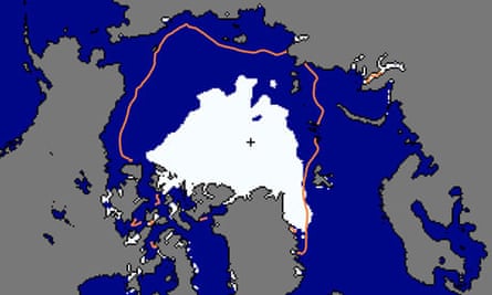 Arctic sea ice minimum map by US National Snow & Ice Data Center