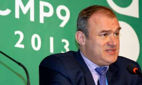 UK Energy and Climate Change Secretary  Ed Davey press conference at COP19 in Warsaw,