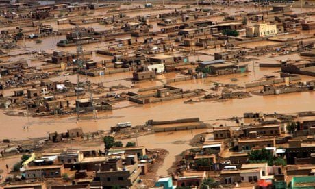 Extreme weather in 2013 : area affected by floods caused by heavy rains in Khartoum
