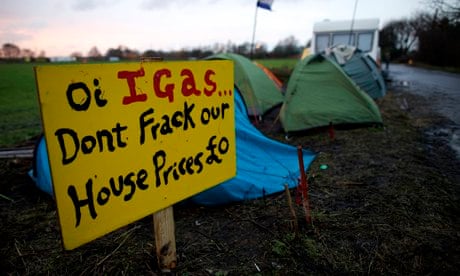 Anti-fracking protest in Barton where iGas drills for shale gas 