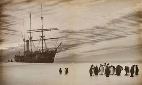 AAE, Australasian Antarctic Expedition SY Aurora anchored to floe ice off Queen Mary Land