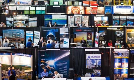 exhibitors promote their oil and gas related businesses : funding climate change deniers