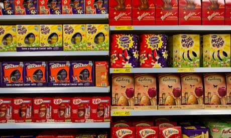 Chocolate easter eggs (and palm oil) on sale in a UK supermarket