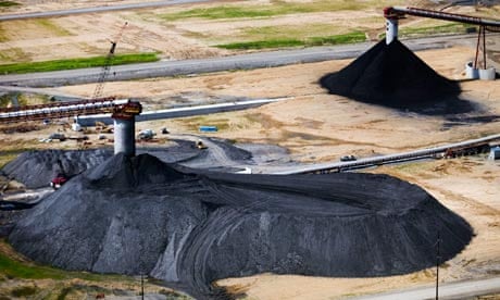 Coal piles sit on the surface of Foresight Energy LLC's Pond Creek longwall coal mine