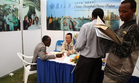 MDG : China in Africa : Kenyan students visit the China Education Exhibtion , Nairobi, Kenya