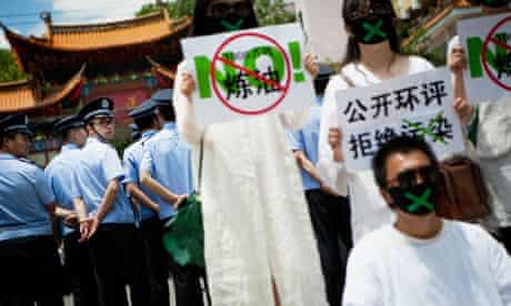 protest against plans for a petrochemical plant in Kunming