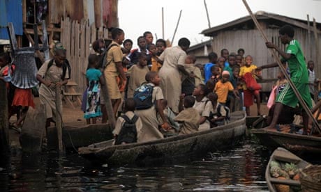 MDG : Population in Nigeria : Overcrowded school children in slum of Makoko, Lagos
