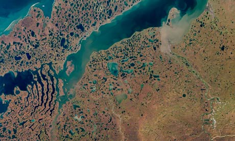 Arctic Permafrost melting in Liverpool Bay in Canada’s Northwest Territories