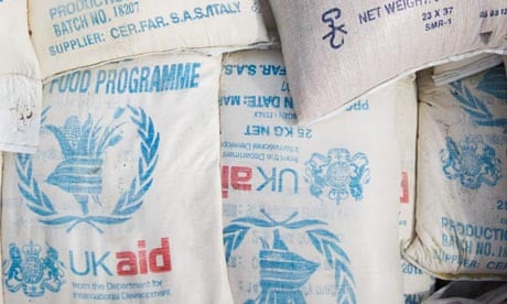 MDG : UKAid for DRC : UK aid Sacks of food from the World Food Programme for IDPs in DR Congo