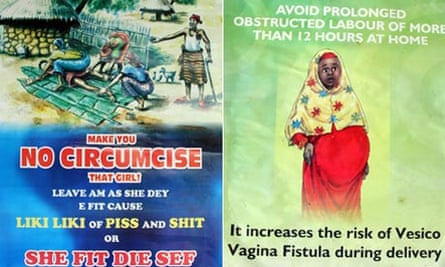 MDG : Posters about sexual health for women in Nigeria : VVF and FGM