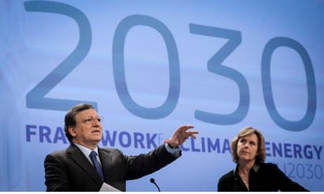 Jose Manuel Barroso and Connie Hedegaard at EU 2030 Framework for Climate and Energy, Brussels