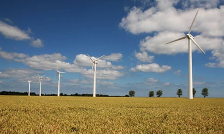 Wind turbines in a wheat field at West Somerton, Norfolk