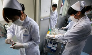 Nurses in the special HIV/AIDS ward in Beijing