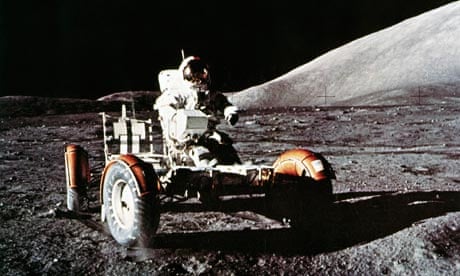 Apollo 17 astronaut Eugene Cernan with the Lunar Rover