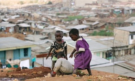 Kenyan children play in Nairobi's sprawling Mathare slum