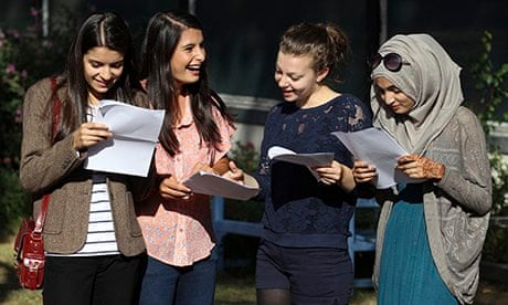 London students examine their GCSE results