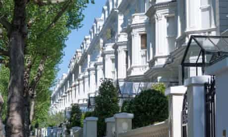 Exclusive properties on Holland Park in the Borough of Kensington and Chelsea, London, UK.