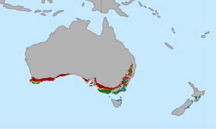 Australia New Zealand areas suitable for growing wine grapes through 2050