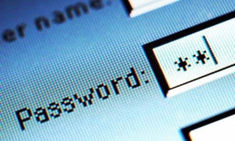 Password field on computer screen,