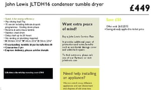 John Lewis puts lifetime electricity cost on product labels | Environment | The Guardian