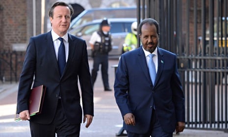 MDG : Somalia conference : PM David Cameron with Somali president, Hassan Sheikh Mohamud