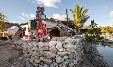 Batiri Tataio and her grandson Mikaere of Temaiku on South Tarawa, Kiribati