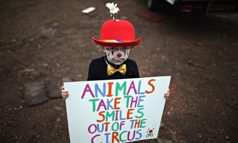 Wild animals in circus : protest outside Bobby Roberts Circus on Knutsford