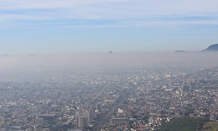COP20 Lima Climate Change Conference : layer of pollution over  Rio de Janeiro, Brazil