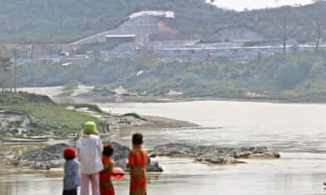 Myitsone dam project on Irrawaddy river at the Irrawaddy Myitsone, Kachin State, Burma