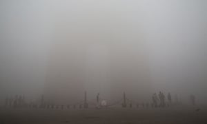 Heavy pollution fog on New Delhi, India