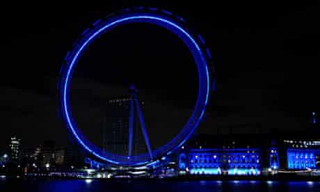 London's Southbank Lights turn off in the city to mark Earth Hour in London