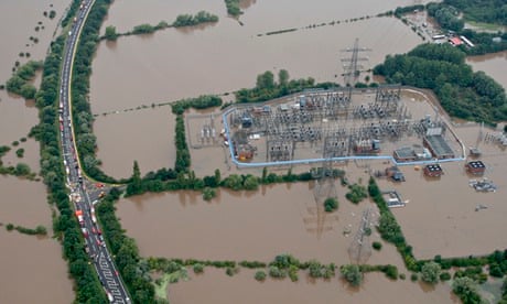 Flooded Walham power station, Gloucestershire