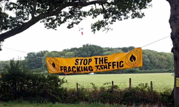 Protest against Fracking traffic and Celtique Energie drilling rig in Fernhurst West Sussex
