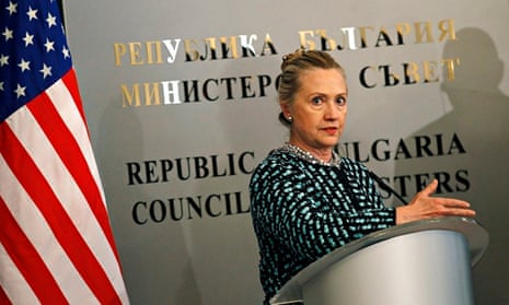 U.S. Secretary of State Hillary Clinton in Sofia, Bulgaria