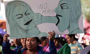 MDG : Gender violence in Bolivia : rally against abuse and domestic violence in La Paz