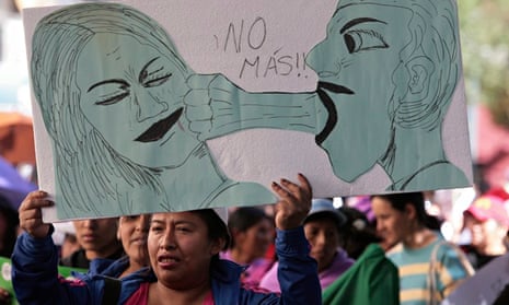 MDG : Gender violence in Bolivia :  rally against abuse and domestic violence in La Paz