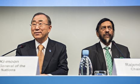 UN Secretary General Ban Ki-Moon and IPCC Chairman Rajendra Pachauri 