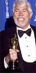 James Coburn with his best supporting actor Oscar for Affliction in 1999