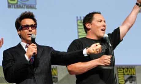 Robert Downey Jr and Jon Favreau talk to fans at Comic-Con