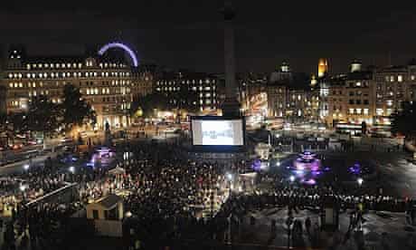 London film festival 2009 outdoor screening in Trafalgar Square