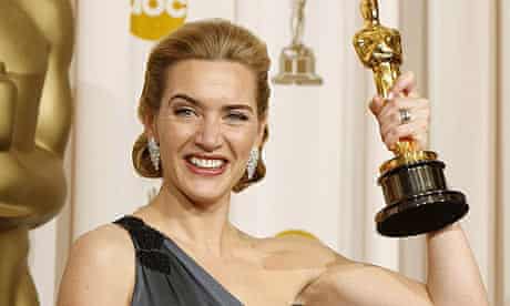 Kate Winslet with her best actress Oscar for The Reader